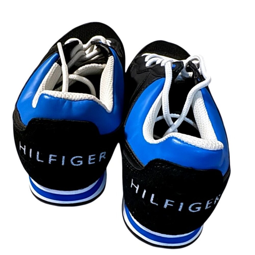 Tommy Hilfiger Mens Black Blue Athletic Sneakers Size 7.5M Running Shoes - Picture 3 of 5